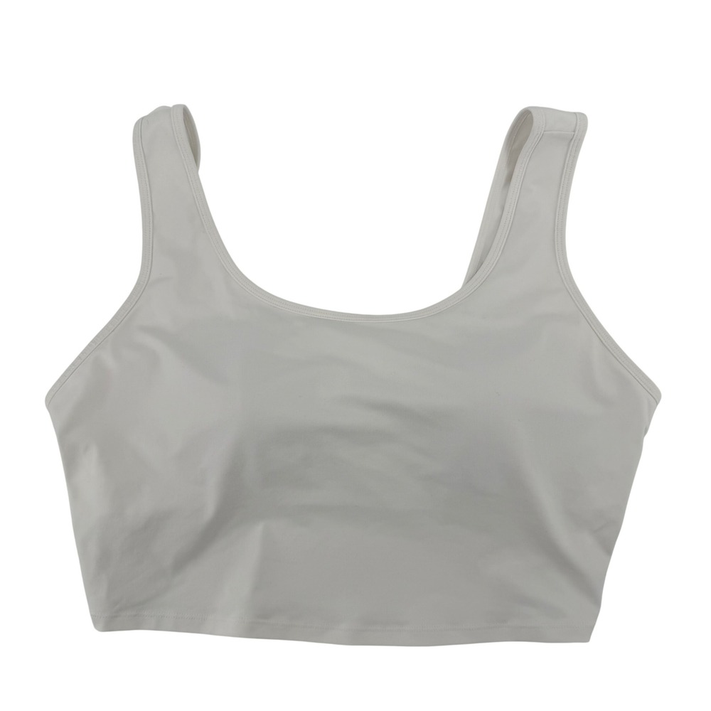 Halara Tank Top Sports Bra White Criss Cross Back Cropped Plus Size 1X